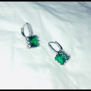 Green Cubic Zirconia Earrings